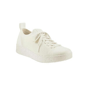 FitFlop Women’s 8 Rally Tonal White Knit Casual Comfort Sneakers Shoes